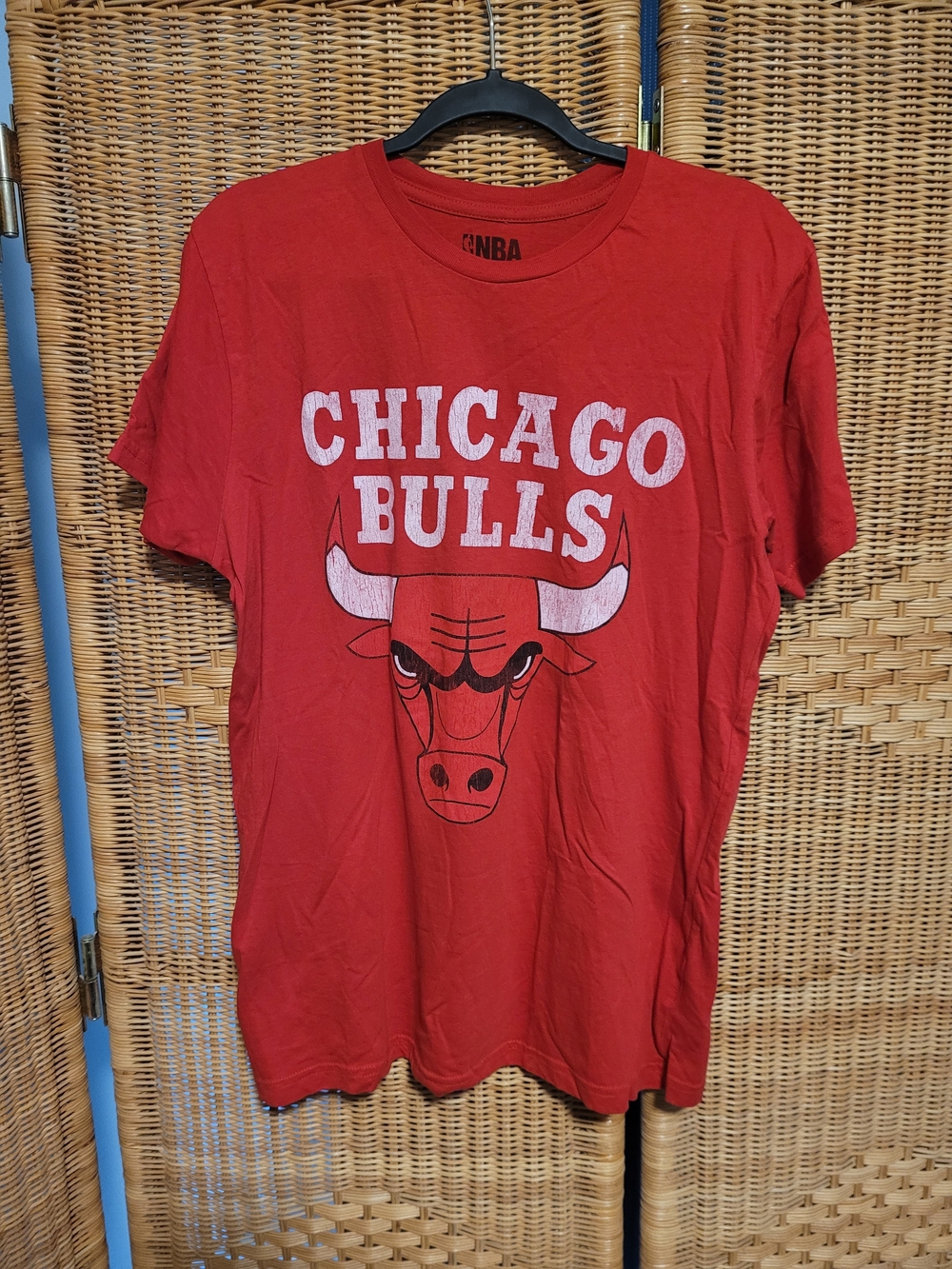 NBA Chicago Bulls Red Short Sleeve Tee with White Logo